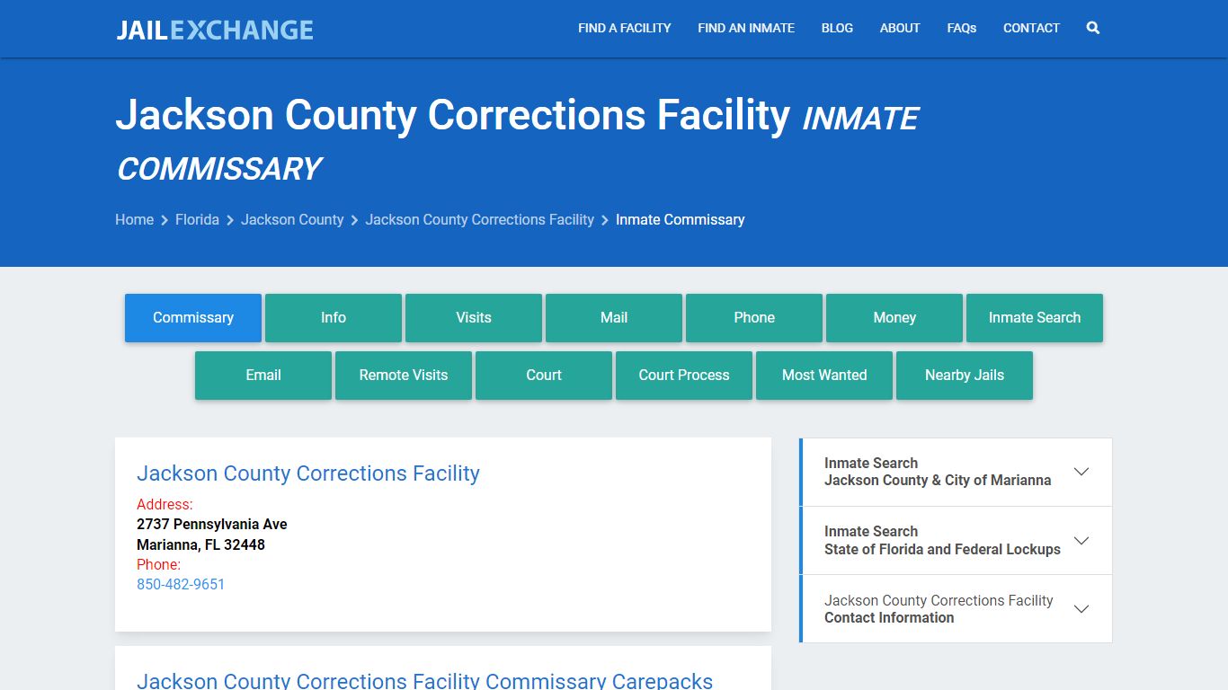 Jackson County Corrections Facility Inmate Commissary - Jail Exchange